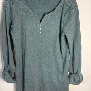 Tom‎ Tailor Striped organic cotton Long Sleeve Henley Top size M
